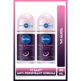 NIVEA Kadın Roll-on Deodorant Pearl&Beauty Fine Fragrance 50ml, 72 Saat Anti-perspirant Ter Koruma, X2Adet
