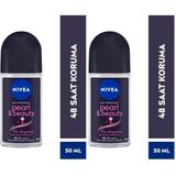 NIVEA Kadın Roll On Deodorant Pearl&Beauty Fine Fragrance,48 Saat Anti-perspirant Koruma 50m (2 paketi)