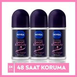 Nıvea Kadın Roll On Deodorant Pearl&beauty Fine Fragrance,48 Saat Anti-Perspirant Koruma 50ML X3 Adet - 50 ml
