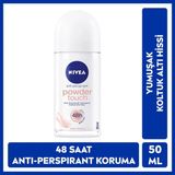 Nivea Kadın Roll-on Deodorant Powder Touch 50ml, 72 Saat Anti-perspirant Koruma, Yumuşak Koltuk Altı Hissi - 50 ml