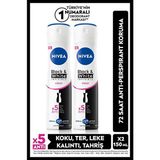 Nivea Kadın Sprey Deodorant Black&White Clear 150ml, 72 Saat Anti-perspirant Ter Koruması, X2 Adet