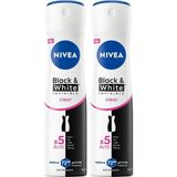NIVEA Kadın Sprey Deodorant Black&White Invisible Clear 150 ml,72 Saat Terleme ve Ter Kokusuna Karşı Anti Perspirant Koruma, Çiçek Kokusu,Kıyafetlerde Leke Karşıtı, Alkol İçermez 2li paket