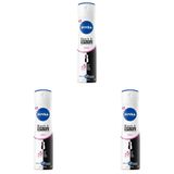 NIVEA Kadın Sprey Deodorant Black&White Invisible Clear 150 ml,72 Saat Terleme ve Ter Kokusuna Karşı Anti Perspirant Koruma, Çiçek Kokusu,Kıyafetlerde Leke Karşıtı, Alkol İçermez (3 paketi)