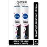 Nıvea Kadın Sprey Deodorant Black&White Invisible Clear 150Ml, 72 Saat Anti-Perspirant Ter Koruma, X2 Adet