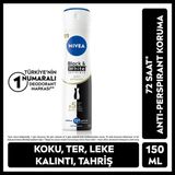 Nivea Kadın Sprey Deodorant Black&White Invisible İpeksi Pürüzsüzlük 150ml, 72 Saat Koruma, Alkolsüz - 150 ml