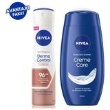 Nivea Kadın Sprey Deodorant Derma Control Clinical 150 Ml+ Creme Care Duş Jeli 250 ml