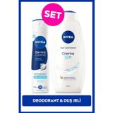 NIVEA Kadın Sprey Deodorant Derma Control Defend150ml ve Creme Soft Kremsi Dokunuş Duş Jeli 750ml,Hyaluron