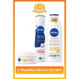 NIVEA Kadın Sprey Deodorant Derma Control Natural Tone 150ml,Q10 Sıkılaştırıcı Losyon400ml ve Gündüz Kremi