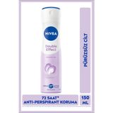 NIVEA Kadın Sprey Deodorant Double Effect, 150ml, 72 Saat Anti-perspirant Koruması, Pürüzsüz Koltuk Altı
