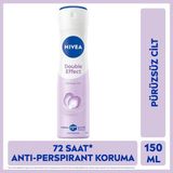 Nivea Kadın Sprey Deodorant Double Effect 150ml, 72 Saat Anti-perspirant Ter Koruması, Pürüzsüz Koltuk Altı - 140 ml