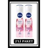 NIVEA Kadın Sprey Deodorant Fresh Cherry, 150ml, 2'li Paket