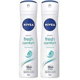 NIVEA Kadın Sprey Deodorant Fresh Comfort 150 ml, 48 Saat Deodorant Koruması, Alüminyum İçermez (2 paketi)
