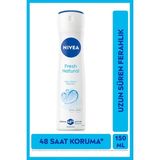 NIVEA Kadın Sprey Deodorant Fresh Natural, 150ml, 48 Saat Koruma, Pudrasız