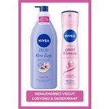 Nivea Kadın Sprey Deodorant Pearl&Beauty 150ml, Kiraz Çiçeği Nemlendirici Vücut Losyonu 400ml