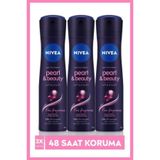 NIVEA Kadın Sprey Deodorant Pearl&beauty Fine Fragrance 150ml, 48 Saat Anti-perspirant Koruma, X3 Adet P06206