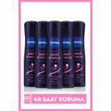NIVEA Kadın Sprey Deodorant Pearl&beauty Fine Fragrances,48 Saat Anti-perspirant Koruma,150mlx5 P10107
