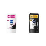NIVEA Kadın Stick Deodorant Black&White Invisible Clear 48 Saat Anti-Perspirant Koruma, 50 ml X2 + NIVEA Men Erkek Stick Deodorant Black&White Invisible Original 48 Saat Anti-Perspirant Koruma, 50 ml