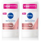 NIVEA Kadın Stick Deodorant Derma Control Clinical 50 ml, C Vitamini ile Koltuk Altı Kararma Karşıtı, 96 Saat Anti-perspirant Koruma (2 paketi)