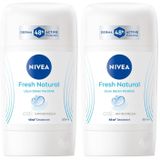 NIVEA Kadın Stick Deodorant Fresh Natural 50ml, Ter Kokusuna Karşı 48 Saat Koruma, Uzun Süren Ferahlık (2 paketi)