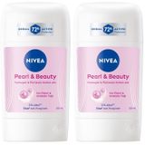 NIVEA Kadın Stick Deodorant Pearl & Beauty 50ml, 72 Saat Anti-perspirant, Yumuşak ve Pürüzsüz Koltuk Altı (2 paketi)
