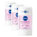 NIVEA Kadın Stick Deodorant Pearl & Beauty 50ml, 72 Saat Anti-perspirant, Yumuşak ve Pürüzsüz Koltuk Altı (3 paketi)