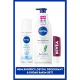 Nivea Kişisel Bakım Seti Nemlendirici Vücut Losyonu ve Dudak Bakımı 400 ml Kadınlar İçin