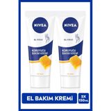 NIVEA Koruyucu El Bakım Kremi Bal Mumu 75ml, Nemlendirici, Yağlı His Bırakmaz, Gül Kokusu, X2 Adet