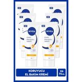 Nivea Koruyucu El Bakım Kremi Bal Mumu 75ml, Nemlendirici, Yağlı His Bırakmaz, Gül Kokusu, X6 Adet Paket - [d]