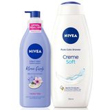Nivea Kremsi Dokunuş Duş Jeli 750ml Değerli Yağlar Içeren Nemlendirici Vücut Losyonu 4