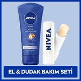 Nivea Kuru ve Hassas Ciltler Için Bakım Seti, Nemlendirici Dudak Bakım Kremi Med Repair ve El Kremi 75ML - 01