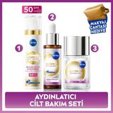 Nivea Leke Karşıtı Aydınlatıcı Cilt Bakım Seti 3 Adet: Yüz Kremi, Serum, Tonik ve Çanta Hediye