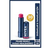 Nivea Lip Care Nivea Renkli Pembe 4.8 G SPF30 E Vitamini Dudak ve Yanaklar İçin Dudak Bakım Kremi