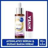 Nivea Luminous Skin Glow Serum 30ml Ve Böğürtlen Nemlendirici Dudak Bakım Kremi4,8gr