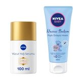 NIVEA Luminous630 Çatlak Karşıtı Vücut Yağ Serumu 100ml ve Baby Hassas Bakım Pişik Önleyici Krem 100ml