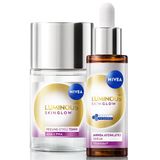 Nivea Luminous630 Glow Anında Aydınlatıcı Serum 30ml Peeling Etkili Tonik 100ml, Eşit Cilt T