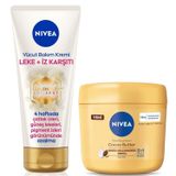 NIVEA Luminous630 Leke İz Karşıtı Vücut Kremi 200ml ve Cocoa Butter Nemlendirici Krem 400ml, Çatlak Karşıtı, Güneş Lekesi, Kuru Cilt, El ve Vücut Bakım