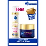 NIVEA Luminous630 Leke Karşıtı Cilt Bakım Rutin, Güneş Koruyucu Yüz Kremi 40ml ve Gece Kremi,Çanta Hediye