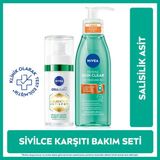 Nivea Luminous630 Sivilce Lekesi Karşıtı Serum ve Derma Skin Clear Yüz Temizleme Jeli, Cilt Bakım Seti