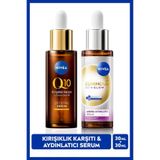 NIVEA Luminous630 Skin Glow Anında Aydınlatıcı Cilt Bakım Serumu 30ml ve Q10 Kırışıklık Karşıtı Serum 30ml