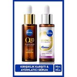 Nivea Luminous630 Skin Glow Anında Aydınlatıcı Cilt Serumu 30ml ve Q10 Kırışıklık Karşıtı Serum 30ml, Bakım Seti