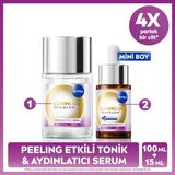 Nivea LUMINOUS630 Skin Glow Anında Aydınlatıcı Serum 15ML ve Peeling Etkili Tonik 100ML, Eşit Cilt Tonu