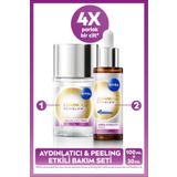 NIVEA Luminous630 Skin Glow Anında Aydınlatıcı Serum 30ml ve Peeling Etkili Tonik 100ml, Eşit Cilt Tonu