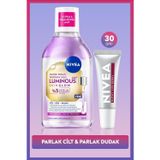 Nivea LUMINOUS630 Skin Glow Makyaj Temizleme Suyu 400ML ve Berry Renkli Nemlendirici Dudak Kremi