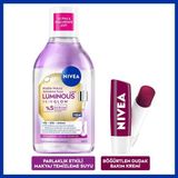 Nivea LUMINOUS630 Skin Glow Parlaklık Etki Micellar Makyaj Temizleme Suyu ve Böğürtlen Dudak Bakım Kremi