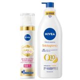 NIVEA Luminous630 Thiamidol Etkili Leke Karşıtı Gündüz Yüz Bakım Kremi 40ml ve Q10 Sıkılaştırıcı C Vitamini Vücut Losyonu 400ml