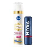 NIVEA Luminous630 Thiamidol Etkili Leke Karşıtı Gündüz Yüz Kremi 40ml ve Kırmızı Renkli Nemlendirici Dudak Bakım Kremi 4,8gr