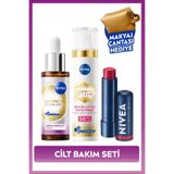 Nivea LUMINOUS630 Thiamidol Leke Karşıtı Gündüz Kremi 40ML, Serum ve Kırmızı Dudak Kremi, Makyaj Çantası