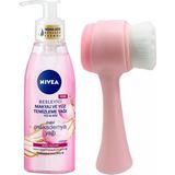 Nivea Makyaj Ve Yüz Temizleme Yağı Kuru Ciltler 150 Ml Ve Fluweel Yüz Temizleme Fırçası Pembe