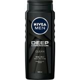 Nivea Men 500 ml Deep Dimension Clean Duş Jeli Erkekler İçin Tazeleyici Etki ve Odunsu Koku