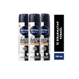NIVEA Men Anti-perspirant Black & White Invisible Güçlü Etki 72h Erkek Deodorant X 3 Adet